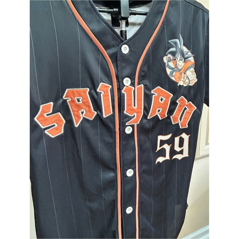 Dragon Ball Z Saiyan Goku Baseball Jersey Button Up Anime Shirt NWT Men's Medium - Picture 5 of 8